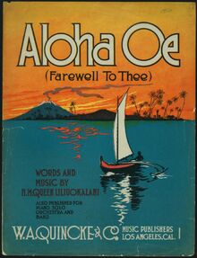 Partition complète, Farewell to Thee, Aloha Oe, Liliuokalani