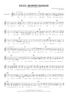 Partition Soprano 2 (Descant enregistrement  2), Madrigali A Cinque Voci. Quatro Libro par Carlo Gesualdo