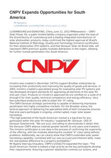CNPV Expands Opportunities for South America