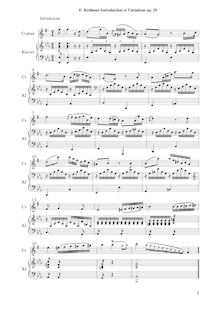 Partition complète, Introduction et Variations, E-flat major, Krähmer, Ernst