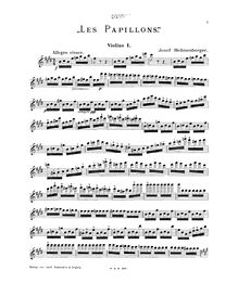Partition violon 1, Les papillons, E major, Hellmesberger Sr., Joseph