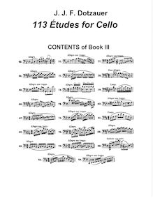 Partition Book 3 (Nos.63-85), 113 Etudes pour violoncelle, 113 Etudes for Violoncello