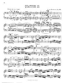 Partition complète, corde quatuor No.13, Op.130, B♭ major, Beethoven, Ludwig van par Ludwig van Beethoven