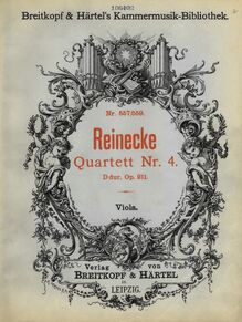 Partition Color covers, ads, corde quatuor No.4, Op.211, Quartett Nr.4 für zwei Violinen, Viola und Violoncell in D dur, Op. 211.