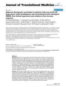 Adjuvant therapeutic vaccination in patients with non-small cell lung cancer made lymphopenic and reconstituted with autologous PBMC: first clinical experience and evidence of an immune response