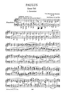Partition complète, Paulus, St. Paul, Mendelssohn, Felix