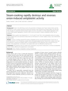 Steam-cooking rapidly destroys and reverses onion-induced antiplatelet activity