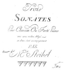 Partition complète, 3 sonates pour clavier et violon, Op.4, Steibelt, Daniel