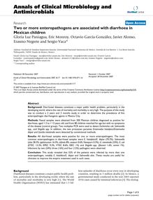 Two or more enteropathogens are associated with diarrhoea in Mexican children