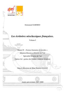 Les écritoires néoclassiques françaises Volume I