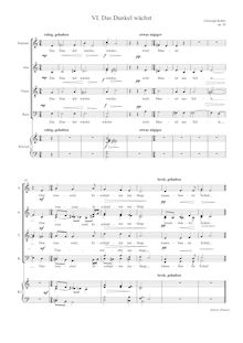 Partition Das Dunkel wächst Piano reduction, Liedzyklus für Bariton, Klavier, Chor und Streicher