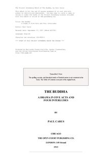 The Buddha - A Drama in Five Acts and Four Interludes