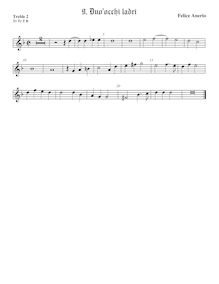 Partition viole de gambe aigue 2, madrigaux pour 4 voix, Anerio, Felice