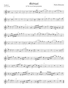 Partition viole de gambe aigue 1, madrigaux, Rimonte, Pedro par Pedro Rimonte
