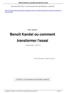 Benoît Kandel ou comment transformer l essai