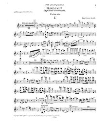 Partition de violon, Episodes concertantes, Op.45, Juon, Paul