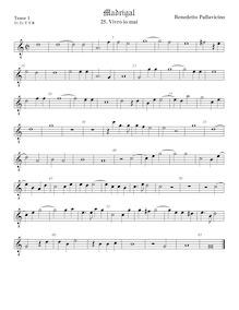 Partition ténor viole de gambe 1, octave aigu clef, Madrigali a 5 voci, Libro 6