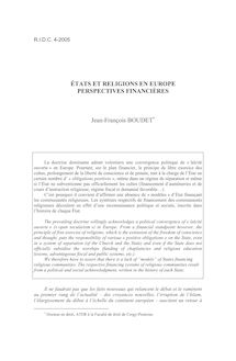 États et religions en Europe : Perspectives financières - article ; n°4 ; vol.57, pg 993-1013