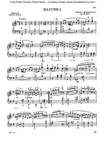 Partition No.3 - Mazurka, 4 Piano pièces, Op.10, Moszkowski, Moritz