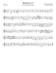 Partition ténor viole de gambe 1, aigu clef, Madrigali a Cinque Voci [Libro secondo] par Carlo Gesualdo