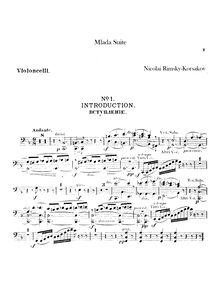 Partition violoncelles, Mlada, Млада, Rimsky-Korsakov, Nikolay