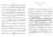 Partition parties complètes, corde quatuor en B-flat major, B♭ major
