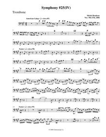 Partition Trombone, Symphony No.25, A major, Rondeau, Michel par Michel Rondeau