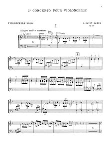 Partition de piano et partition de violoncelle, violoncelle Concerto No.2