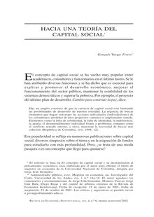 Hacia una teoría del capital social (Toward a theory of social capital)