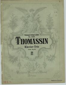 Partition couverture couleur, Piano Trio, Op.62, Thomassin, Désiré
