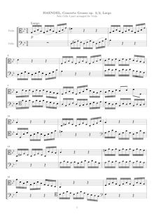 Partition altos (alternate pour violoncelles I), Concerto Grosso en B-flat major