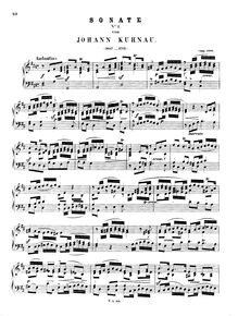 Partition complète, Sonate No.2, D major, Kuhnau, Johann par Johann Kuhnau
