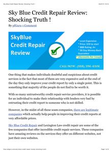Sky Blue Credit Repair Review