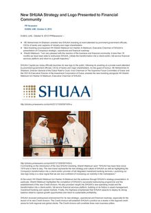 New SHUAA Strategy and Logo Presented to Financial Community