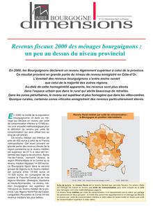 Revenus fiscaux 2000 des ménages bourguignons : un peu au dessus du niveau provincial
