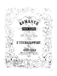 Partition complète, Romance, Романс, F minor, Tchaikovsky, Pyotr par Pyotr Tchaikovsky
