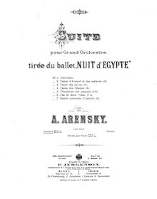 Partition , partie 1: Nos.1, 2, 3, Egyptian nuit (), Эгипецкие ночи (сюита)