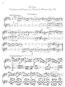 Partition violons I, Variationen und Fuge über ein Thema von W. A. Mozart