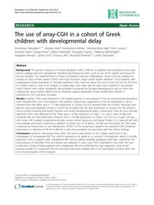 The use of array-CGH in a cohort of Greek children with developmental delay
