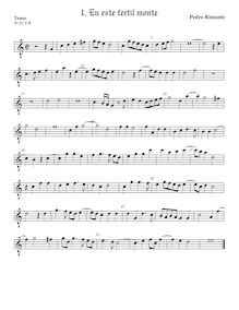 Partition ténor viole de gambe, octave aigu clef, madrigaux, Rimonte, Pedro par Pedro Rimonte