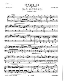 Partition complète, Piano Sonata No.5, G major, Mozart, Wolfgang Amadeus