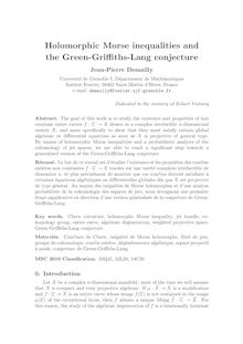 Holomorphic Morse inequalities and the Green Griffiths Lang conjecture