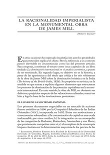 La racionalidad imperialista en la monumental obra de James Mill ( Imperialist rationality in the monumental work of James Mill)