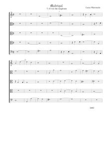 Partition , O voi che sospirateComplete score - original key (Tr T T T B), madrigaux pour 5 voix