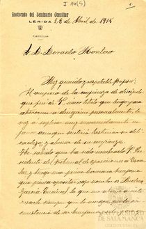 Carta de Manuel Arnés Encinas a Pedro Dorado Montero