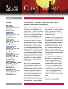 DHS Seeks Comment on Guidance for Risk-Based Performance Standards