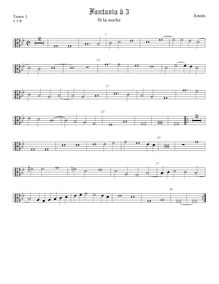 Partition ténor viole de gambe 1 (alto clef), chansons pour 3 violes de gambe