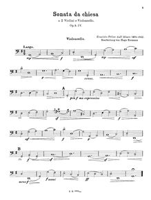 Partition violoncelle, Trio sonates, Op.3, Dall Abaco, Evaristo Felice