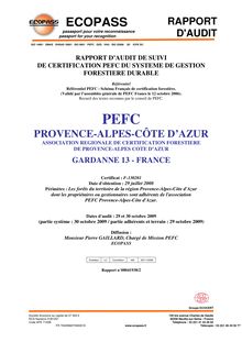 rapport de suivi PEFC PACA 2009