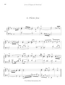 Partition 121-1, Messe en G (): , Plein Jeu - , Tierce du Positif - , Fugue - , Duo - , Basse - , Dialogue, Livre d orgue de Montréal